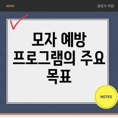 모자 예방 프로그램의 주요 목표