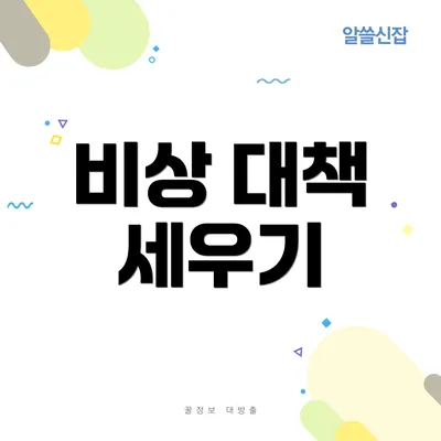 비상 대책 세우기