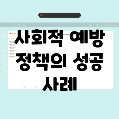 사회적 예방 정책의 성공 사례