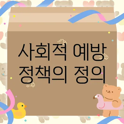 사회적 예방 정책의 정의