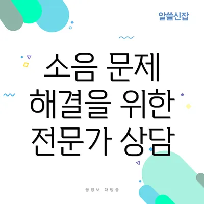소음 문제 해결을 위한 전문가 상담