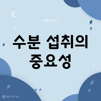수분 섭취의 중요성
