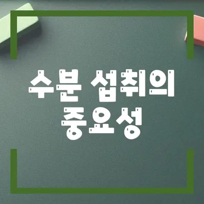 수분 섭취의 중요성