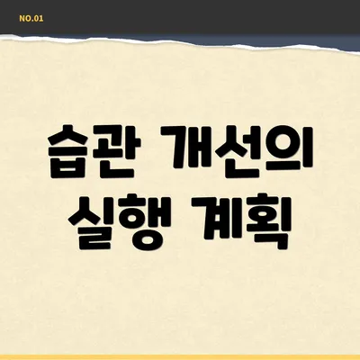 습관 개선의 실행 계획