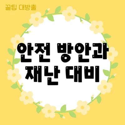안전 방안과 재난 대비