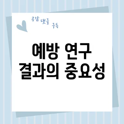 예방 연구 결과의 중요성