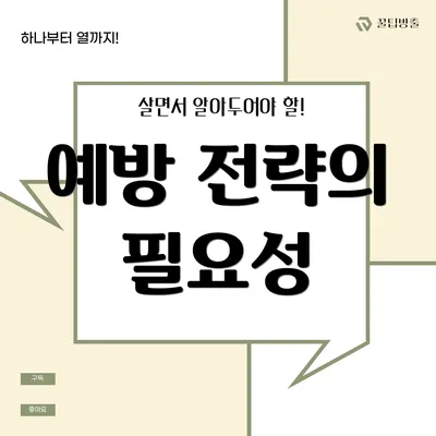 예방 전략의 필요성