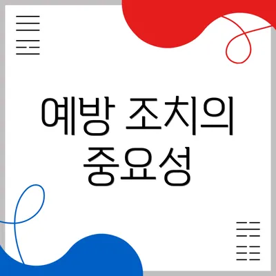 예방 조치의 중요성