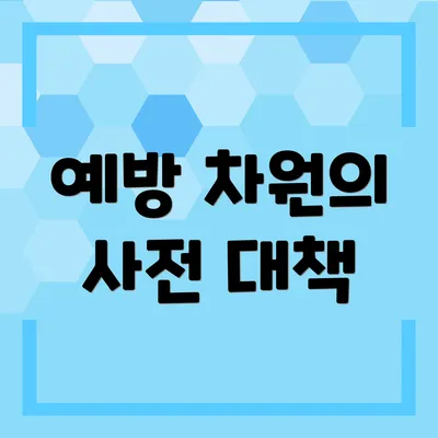 예방 차원의 사전 대책