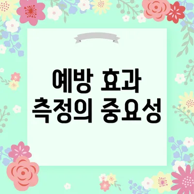 예방 효과 측정의 중요성