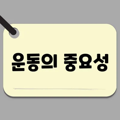 운동의 중요성