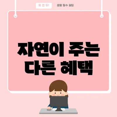 자연이 주는 다른 혜택