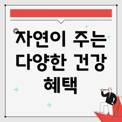 자연이 주는 다양한 건강 혜택