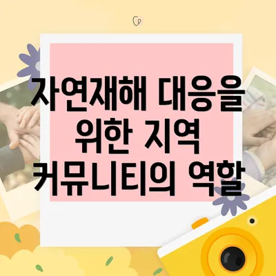 자연재해 대응을 위한 지역 커뮤니티의 역할