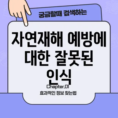 자연재해 예방에 대한 잘못된 인식
