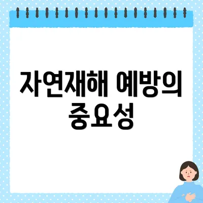자연재해 예방의 중요성