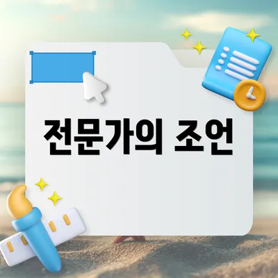 전문가의 조언