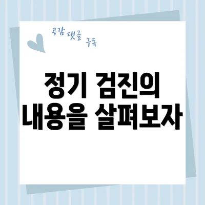 정기 검진의 내용을 살펴보자