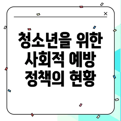 청소년을 위한 사회적 예방 정책의 현황