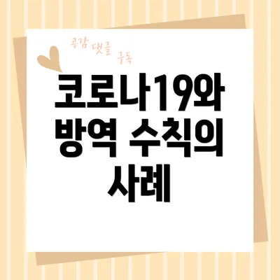 코로나19와 방역 수칙의 사례