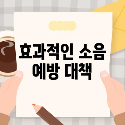 효과적인 소음 예방 대책
